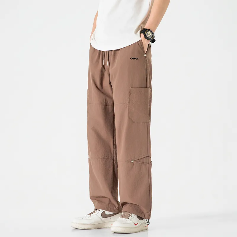 Jeep Individual Lace Up Straight Fit Casual Pants Unisex-63