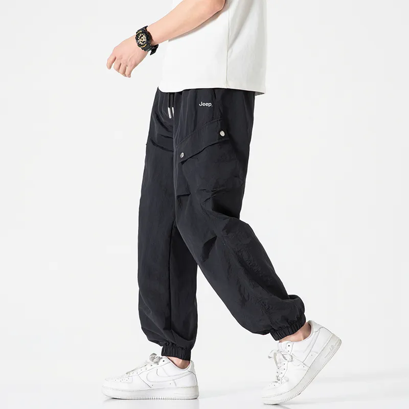 Jeep Individual Lace Up Straight Fit Casual Pants Unisex-49