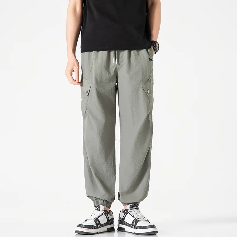 Jeep Individual Lace Up Straight Fit Casual Pants Unisex-2