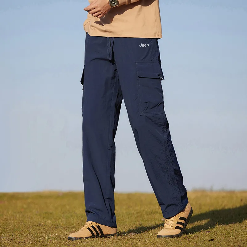 Jeep Loose Fit Straight Fit Draped Wide Leg Casual Pants Unisex-10