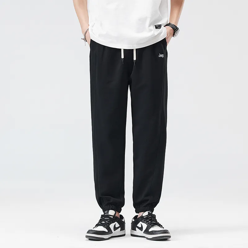 Jeep Elastic Straight Fit Elastic Cuff Lace Up Casual Pants Unisex-50