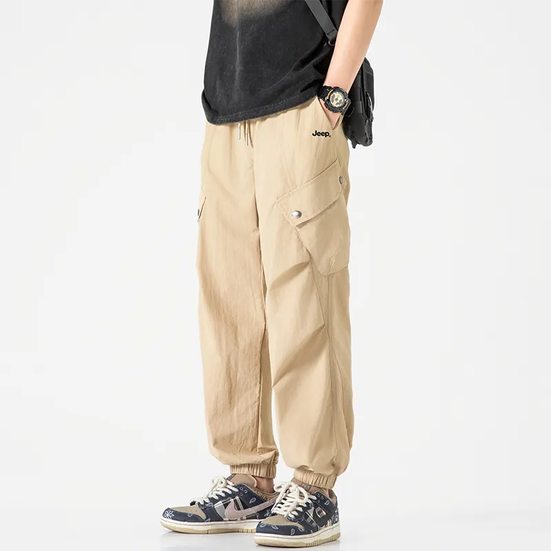 Jeep Individual Lace Up Straight Fit Casual Pants Unisex-18
