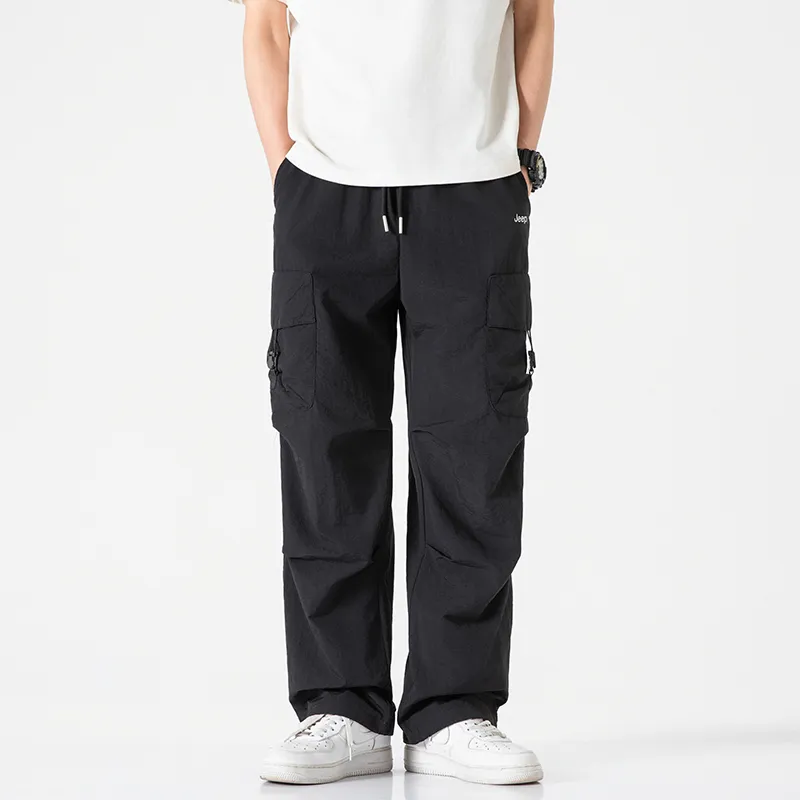 Jeep Individual Lace Up Straight Fit Casual Pants Unisex-115