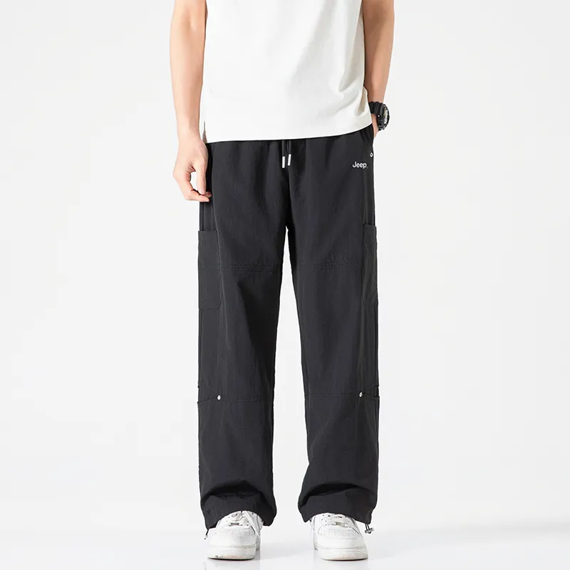Jeep Individual Lace Up Straight Fit Casual Pants Unisex-82