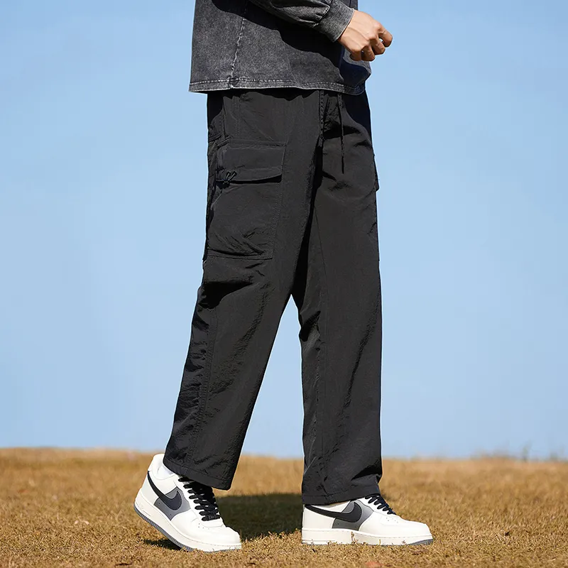 Jeep Loose Fit Straight Fit Draped Wide Leg Casual Pants Unisex-3