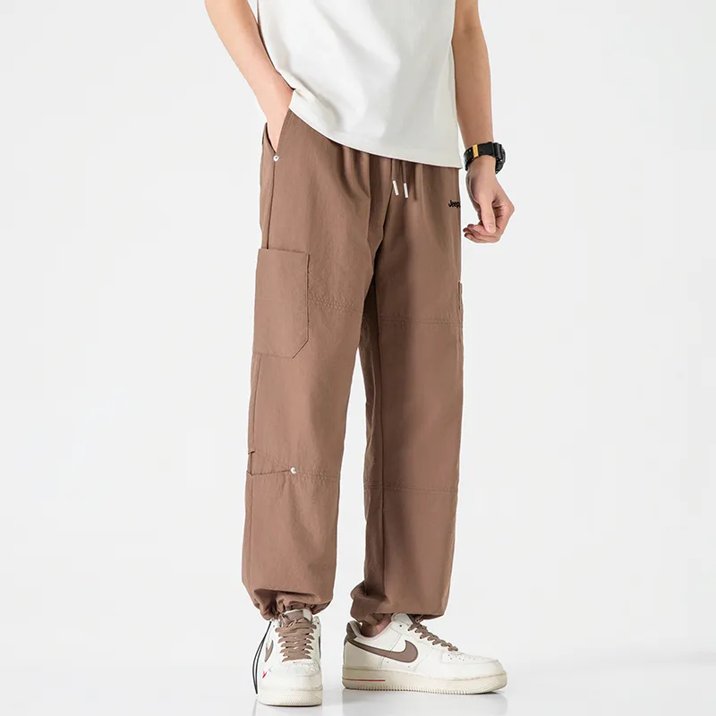 Jeep Individual Lace Up Straight Fit Casual Pants Unisex-66