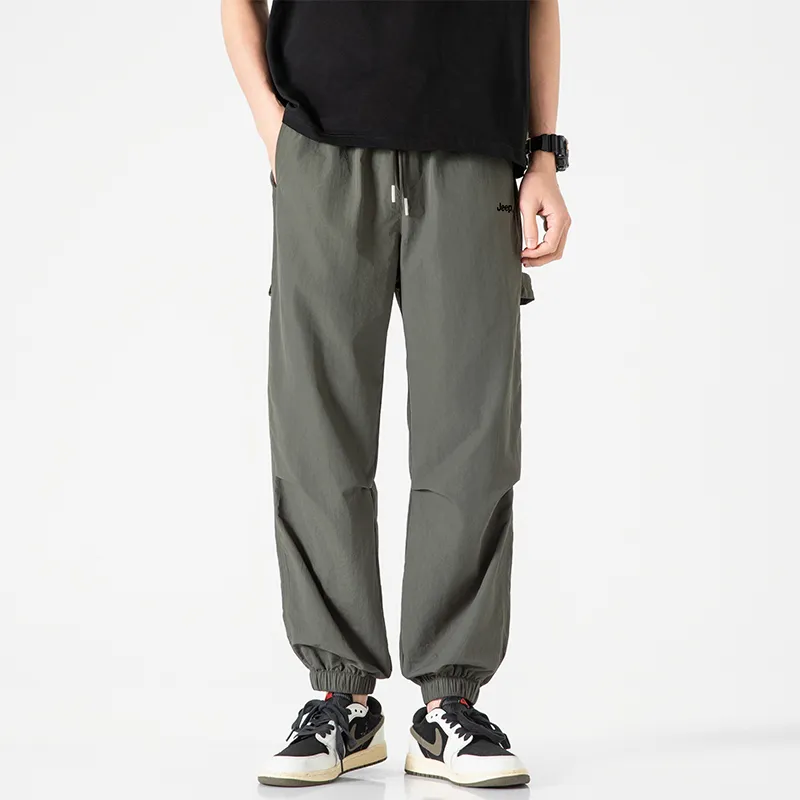 Jeep Individual Lace Up Straight Fit Casual Pants Unisex-189