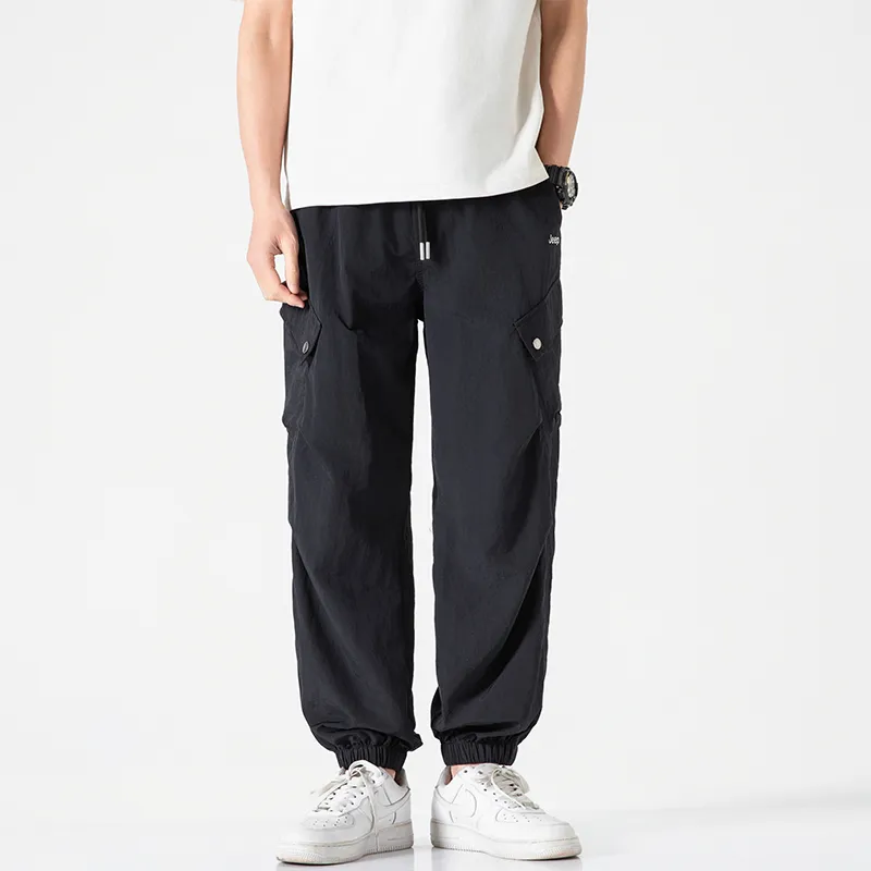 Jeep Individual Lace Up Straight Fit Casual Pants Unisex-43