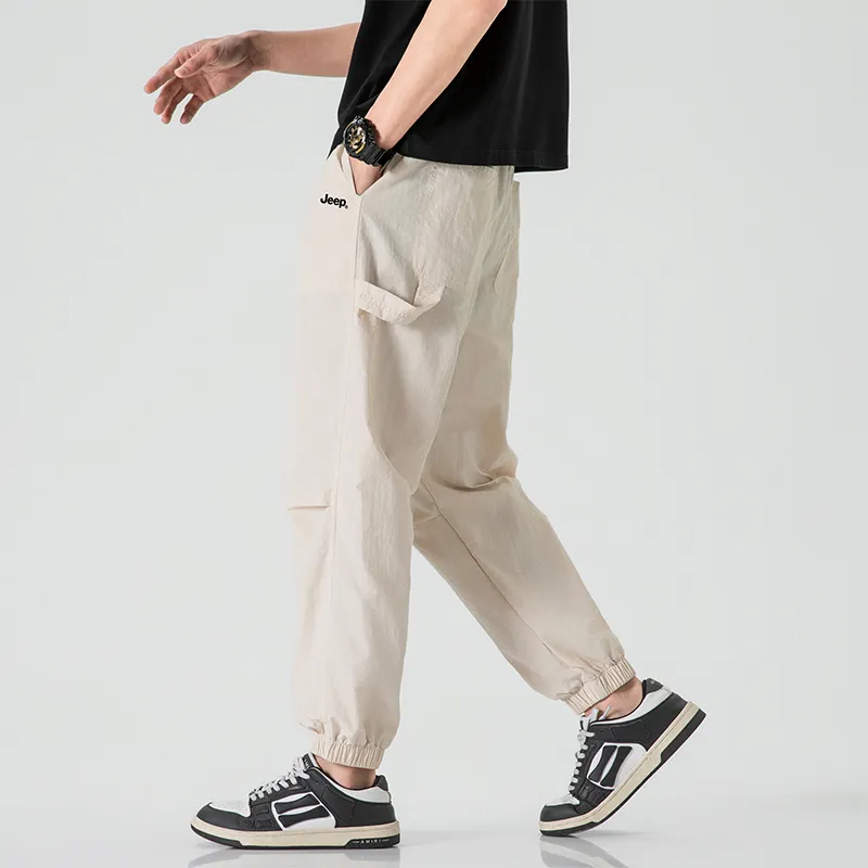 Jeep Individual Lace Up Straight Fit Casual Pants Unisex-197