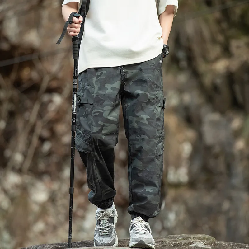 Jeep Elastic Cuff Loose Fit Workwear Sweatpants Casual Windbreaker Pants Unisex-26