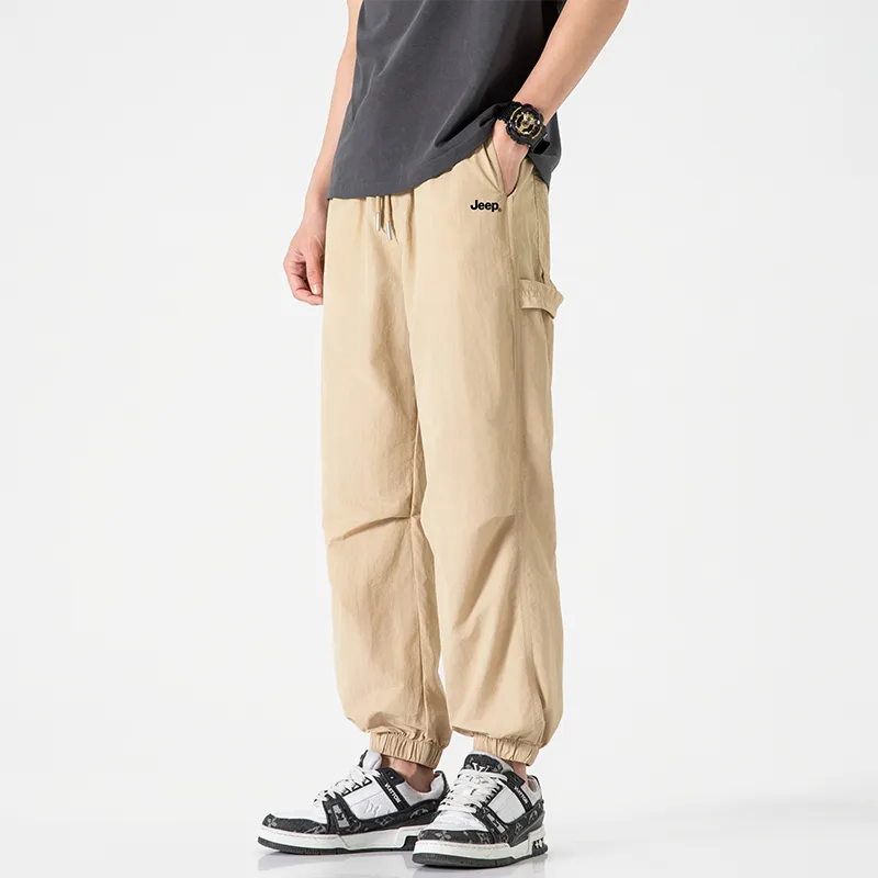 Jeep Individual Lace Up Straight Fit Casual Pants Unisex-203