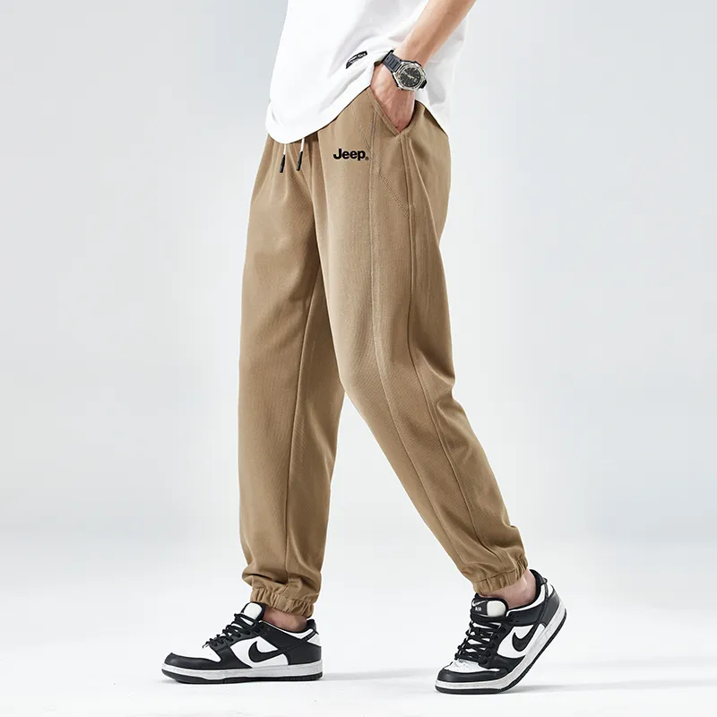 Jeep Elastic Straight Fit Elastic Cuff Lace Up Casual Pants Unisex-39