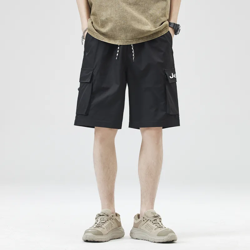 Jeep Lace Up Knee Length Quick Dry Casual Shorts Unisex-17
