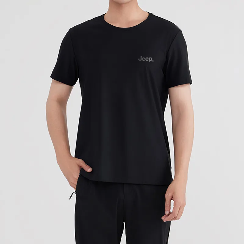 Jeep Summer Sports Running Loose Fit Crew Neck Breathable Drop Shoulder Short Sleeved T Shirts Unisex-15