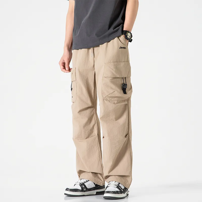 Jeep Individual Lace Up Straight Fit Casual Pants Unisex-106