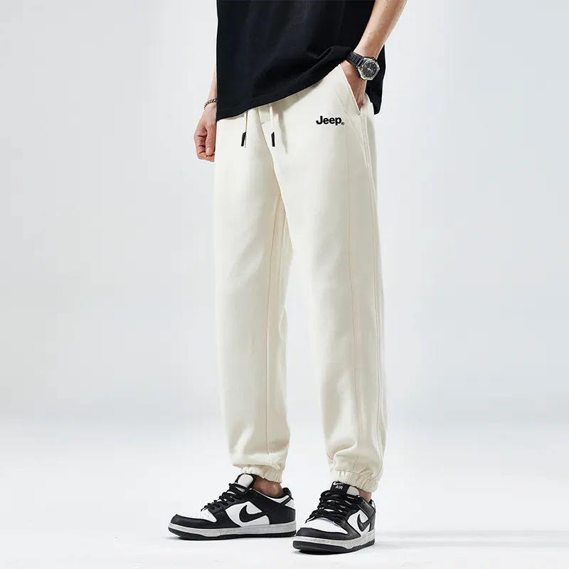 Jeep Elastic Straight Fit Elastic Cuff Lace Up Casual Pants Unisex-9