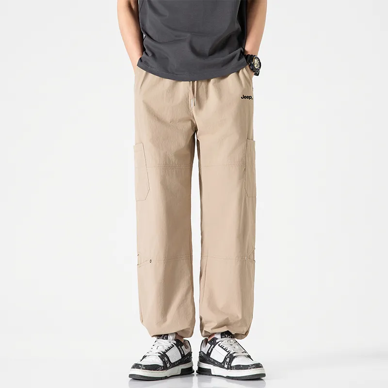 Jeep Individual Lace Up Straight Fit Casual Pants Unisex-55