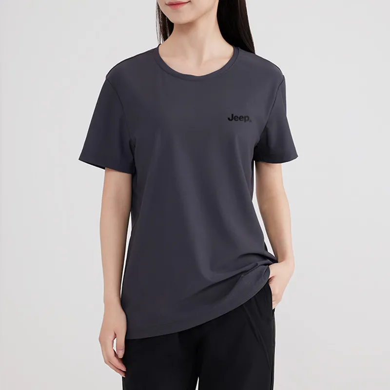 Jeep Summer Sports Running Loose Fit Crew Neck Breathable Drop Shoulder Short Sleeved T Shirts Unisex-24