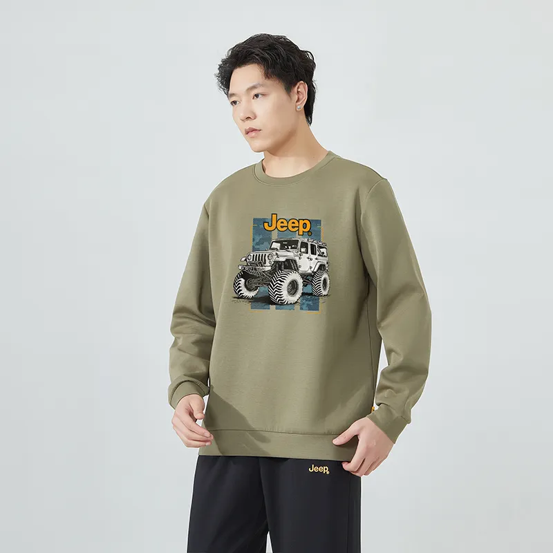Jeep Pullover Long Sleeved Crew Neck Sweatshirt Unisex-21