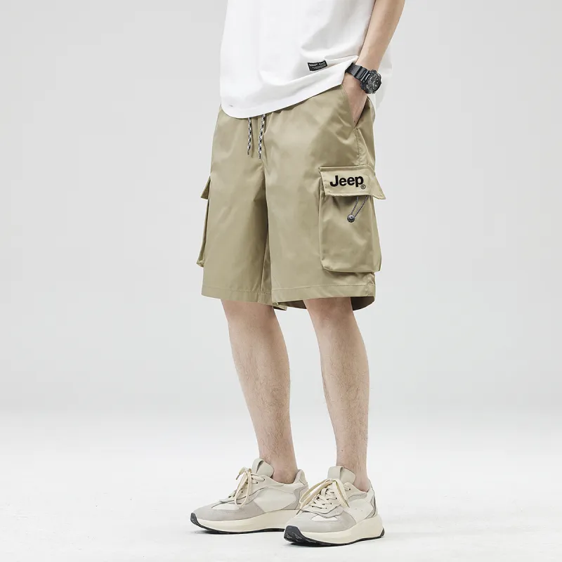 Jeep Lace Up Knee Length Quick Dry Casual Shorts Unisex-24