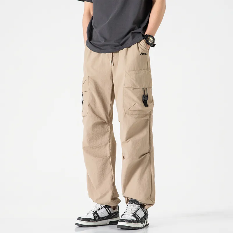 Jeep Individual Lace Up Straight Fit Casual Pants Unisex-109