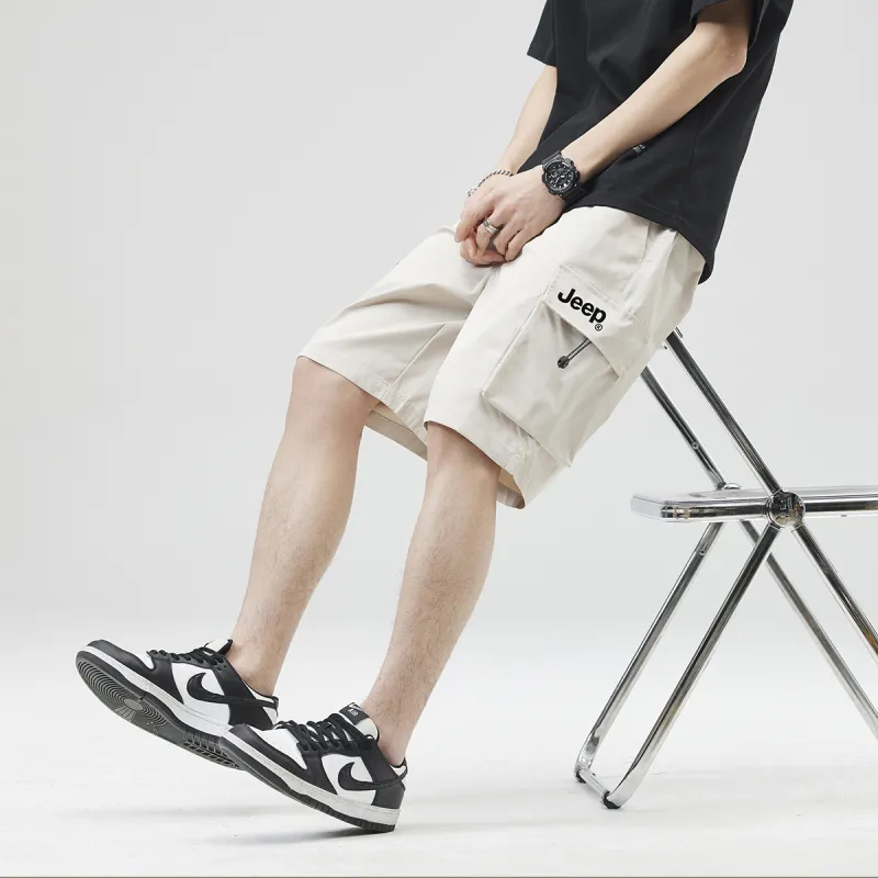 Jeep Lace Up Knee Length Quick Dry Casual Shorts Unisex-11