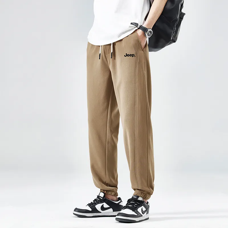 Jeep Elastic Straight Fit Elastic Cuff Lace Up Casual Pants Unisex-44
