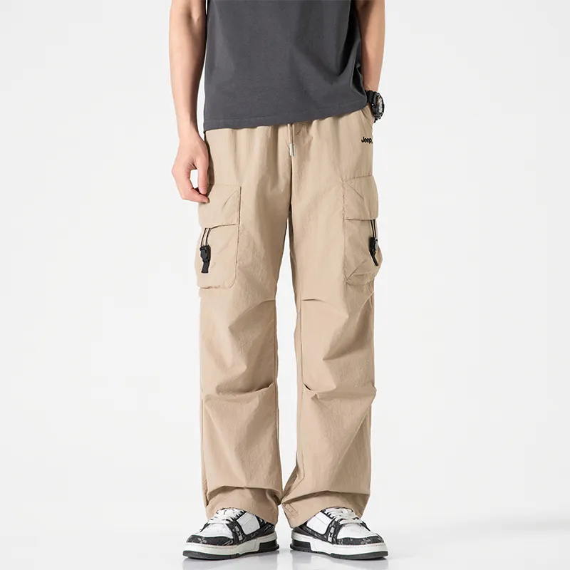 Jeep Individual Lace Up Straight Fit Casual Pants Unisex-103