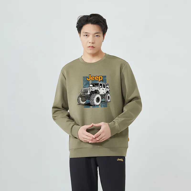 Jeep Pullover Long Sleeved Crew Neck Sweatshirt Unisex-22