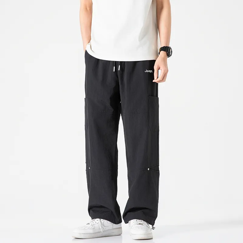Jeep Individual Lace Up Straight Fit Casual Pants Unisex-84