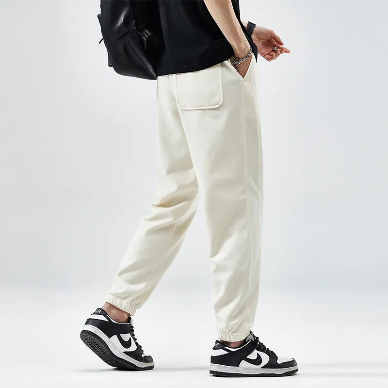 Jeep Elastic Straight Fit Elastic Cuff Lace Up Casual Pants Unisex-12