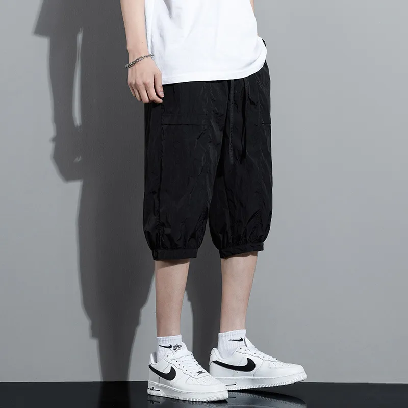 Jeep Mid Rise Lace Up 7/8 Casual Shorts Unisex-12