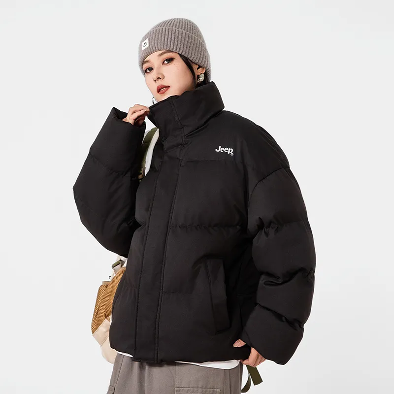 Jeep Zip Closure Stand Collar Warm Thickened Coat Puffer Jacket Unisex-3