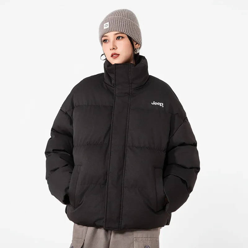 Jeep Zip Closure Stand Collar Warm Thickened Coat Puffer Jacket Unisex-5