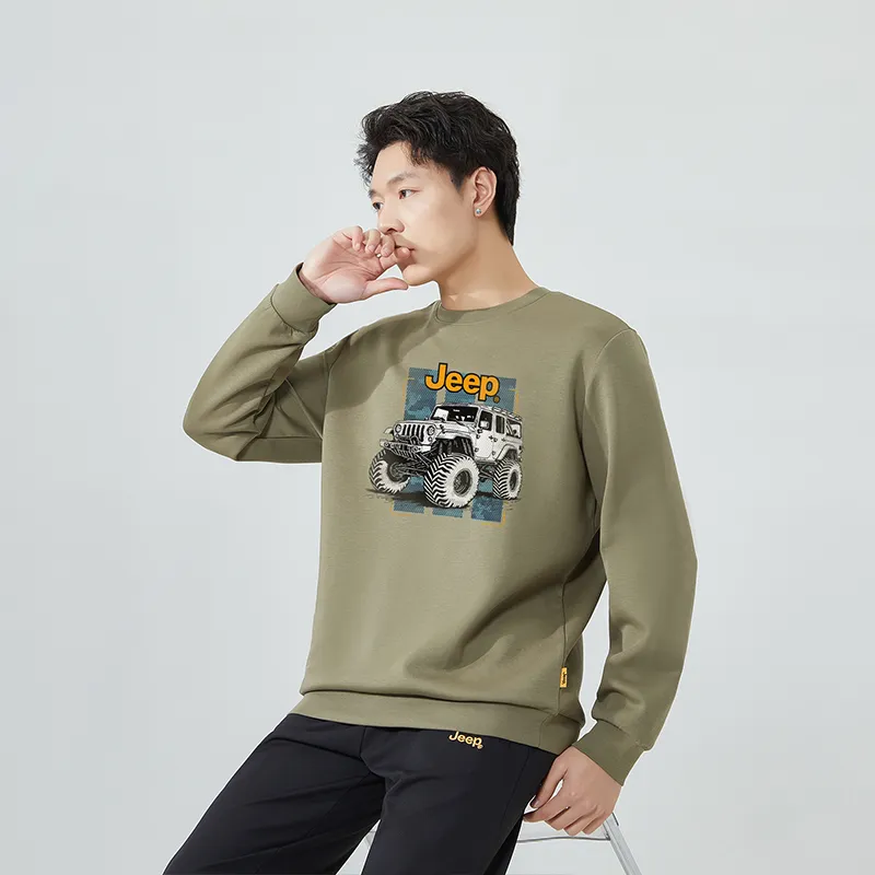 Jeep Pullover Long Sleeved Crew Neck Sweatshirt Unisex-23