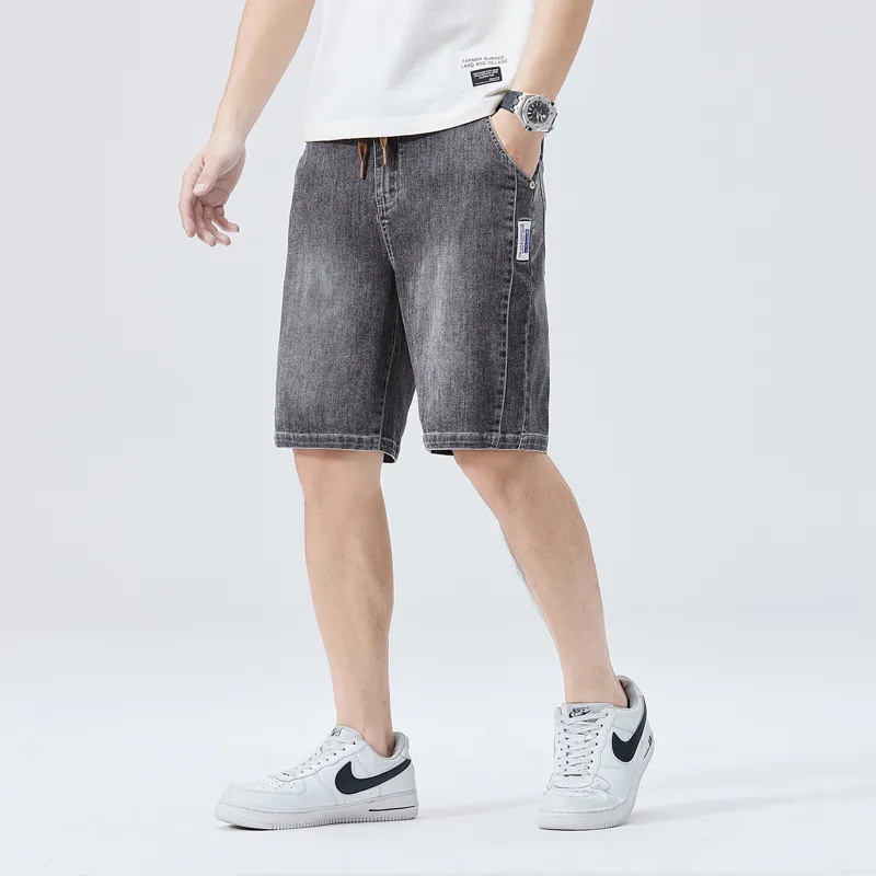 Jeep Lace Up Knee Length Denim Shorts Unisex-12