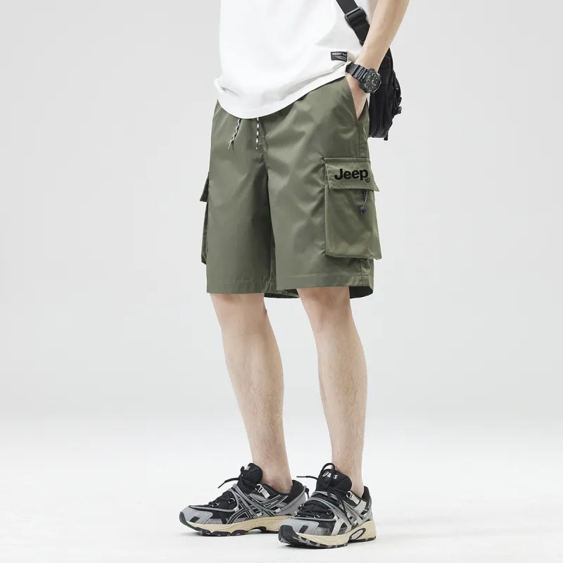 Jeep Lace Up Knee Length Quick Dry Casual Shorts Unisex-6