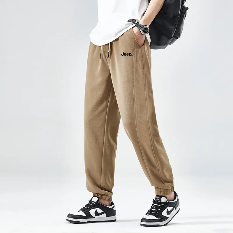 Jeep Elastic Straight Fit Elastic Cuff Lace Up Casual Pants Unisex-45
