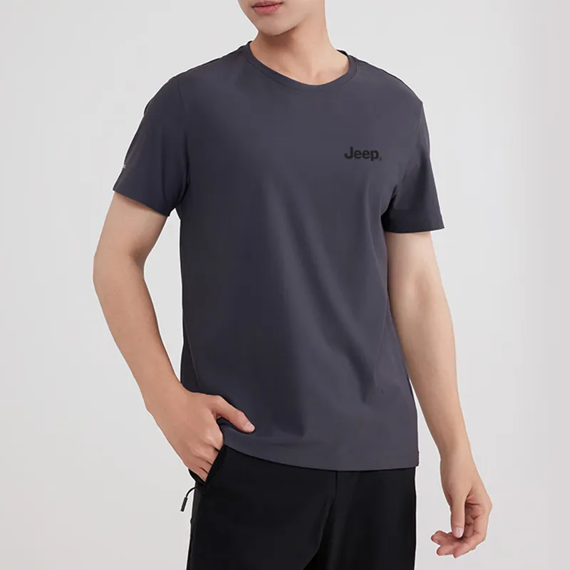 Jeep Summer Sports Running Loose Fit Crew Neck Breathable Drop Shoulder Short Sleeved T Shirts Unisex-23