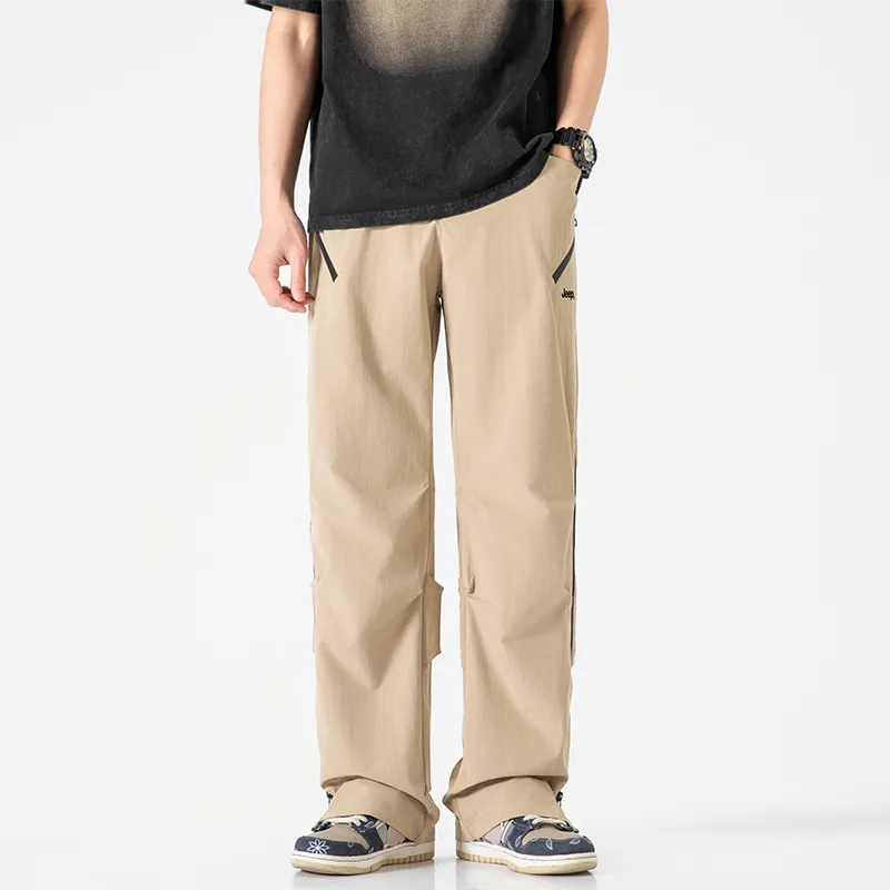 Jeep Individual Lace Up Straight Fit Casual Pants Unisex-132