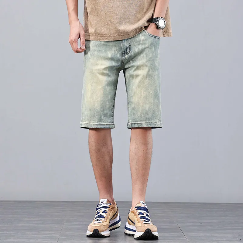 Jeep Casual Straight Fit Wide-Leg Micro-Stretch Denim Shorts Unisex-5
