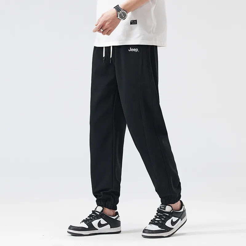 Jeep Elastic Straight Fit Elastic Cuff Lace Up Casual Pants Unisex-49