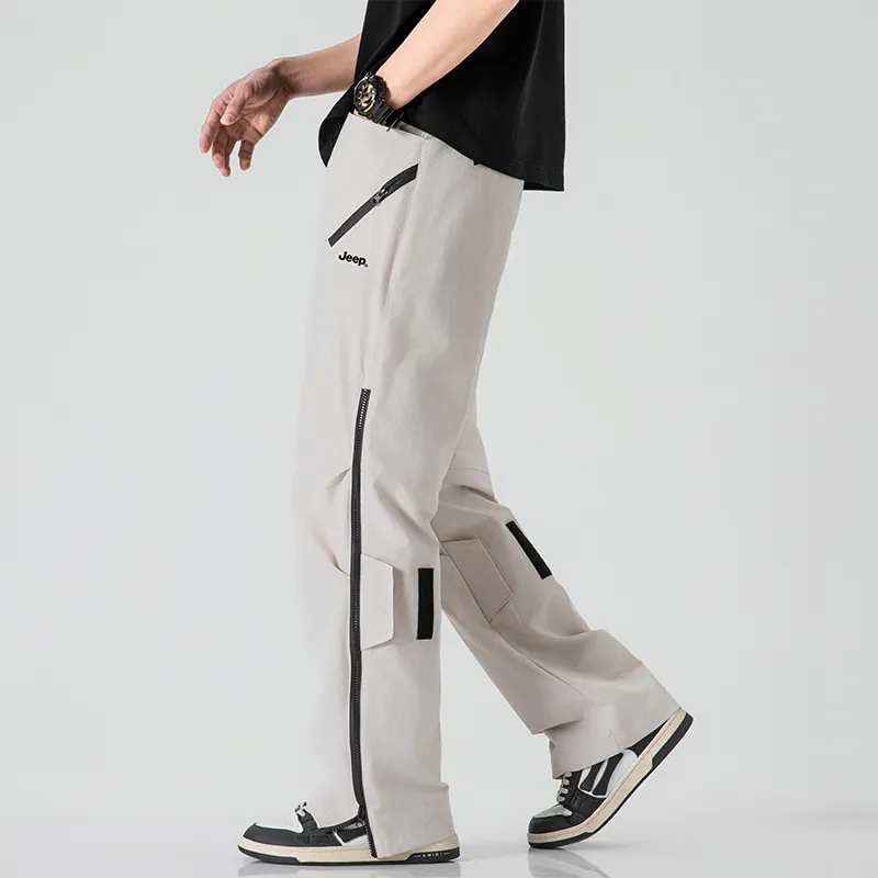 Jeep Individual Lace Up Straight Fit Casual Pants Unisex-126