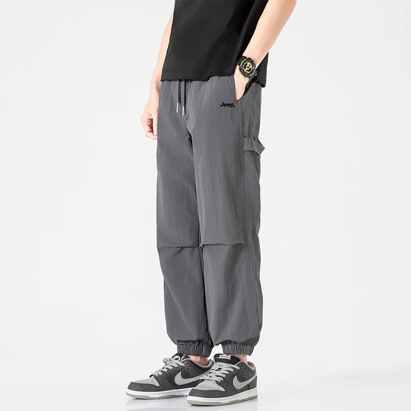 Jeep Individual Lace Up Straight Fit Casual Pants Unisex-217