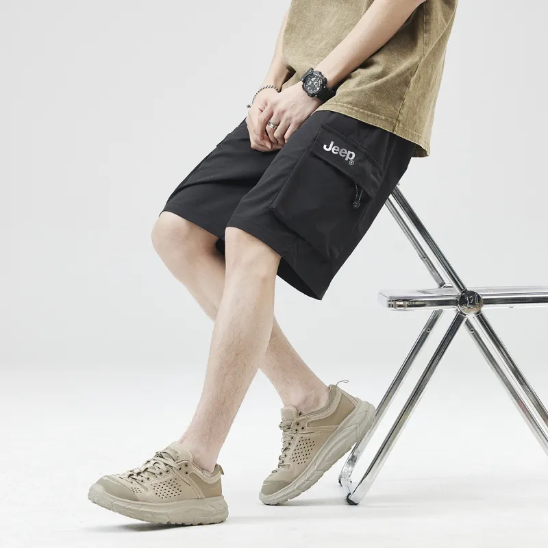 Jeep Lace Up Knee Length Quick Dry Casual Shorts Unisex-20