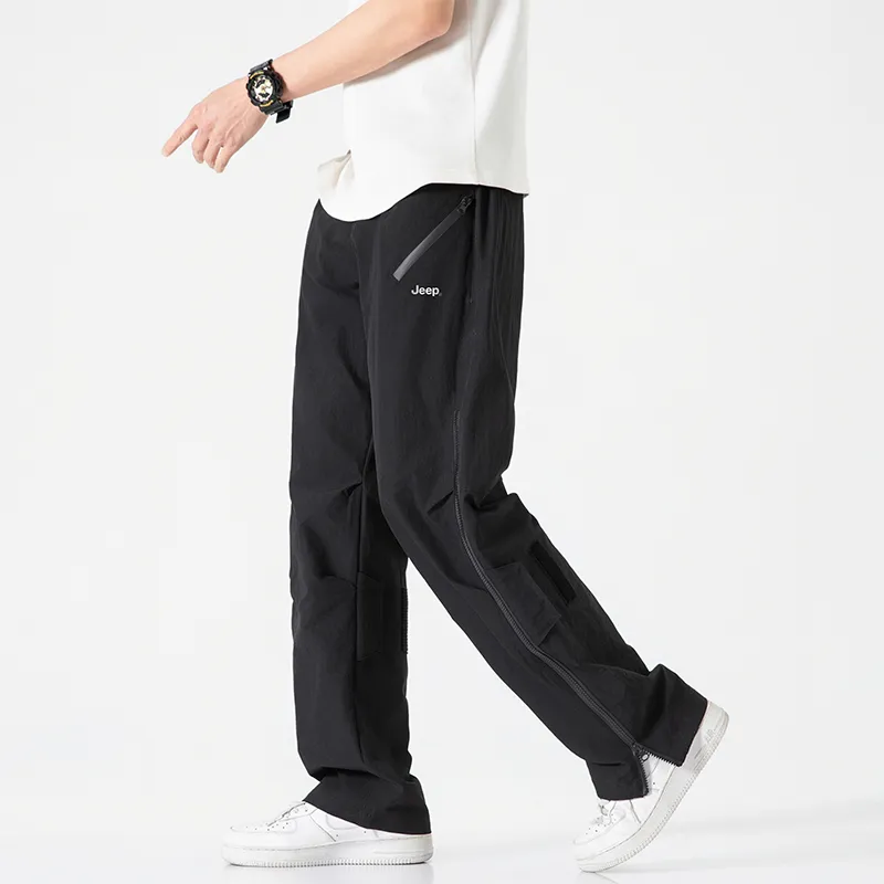 Jeep Individual Lace Up Straight Fit Casual Pants Unisex-169