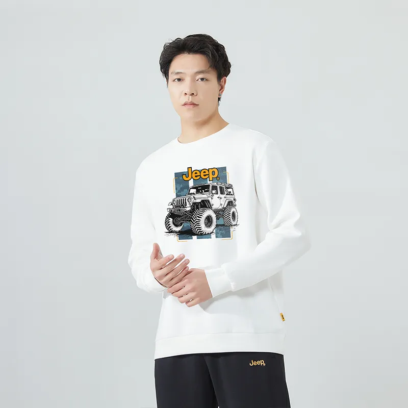 Jeep Pullover Long Sleeved Crew Neck Sweatshirt Unisex-4