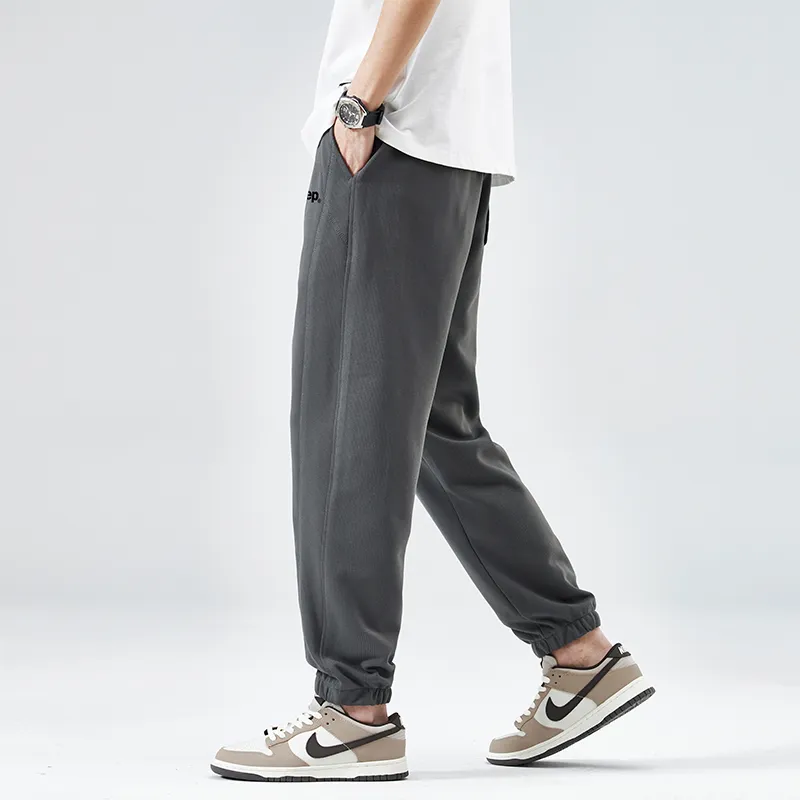 Jeep Elastic Straight Fit Elastic Cuff Lace Up Casual Pants Unisex-26