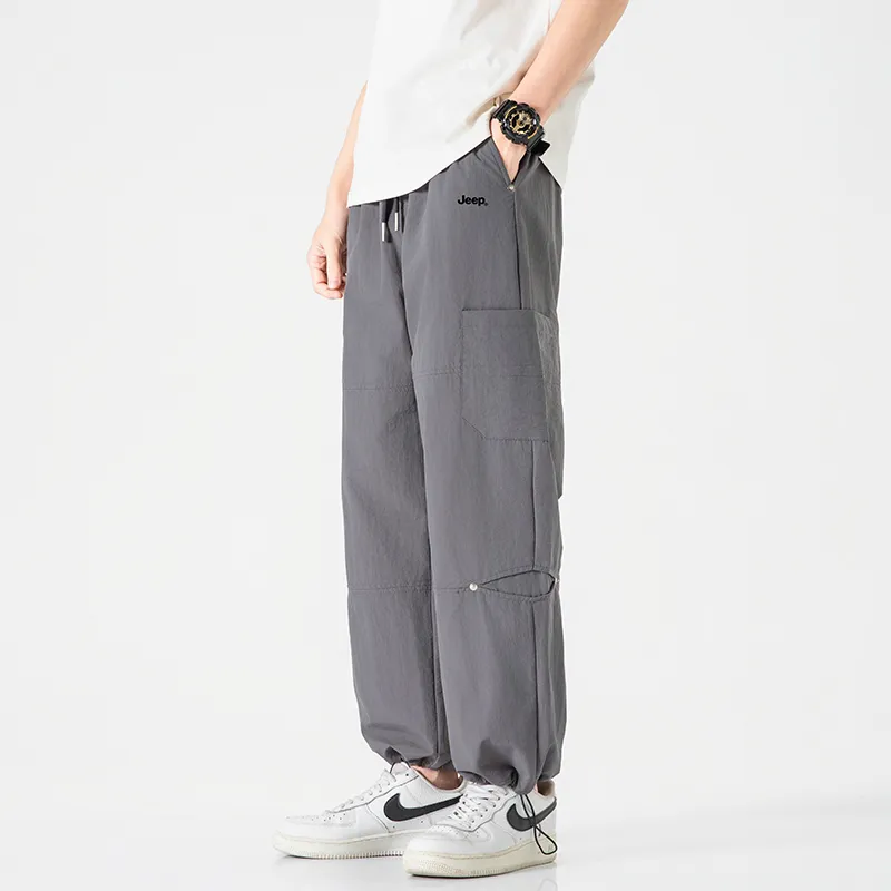 Jeep Individual Lace Up Straight Fit Casual Pants Unisex-76