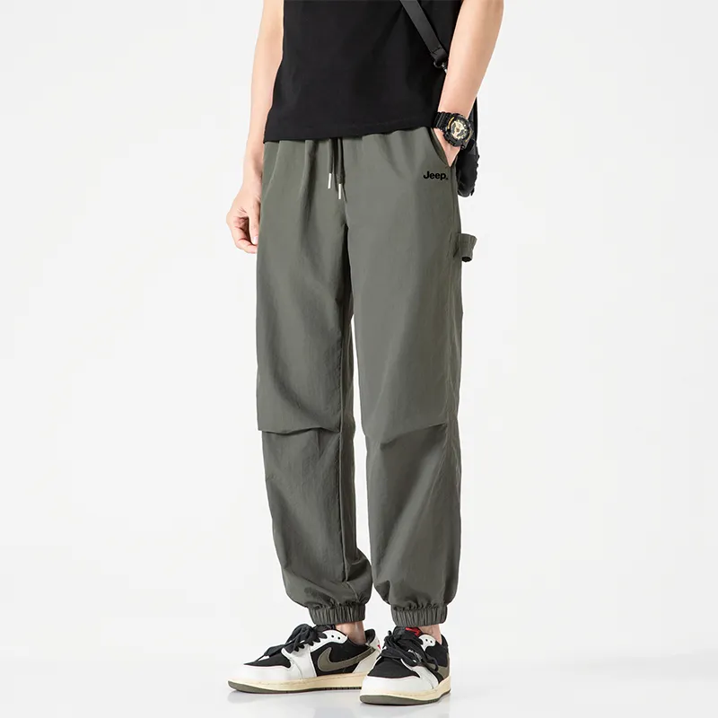 Jeep Individual Lace Up Straight Fit Casual Pants Unisex-188